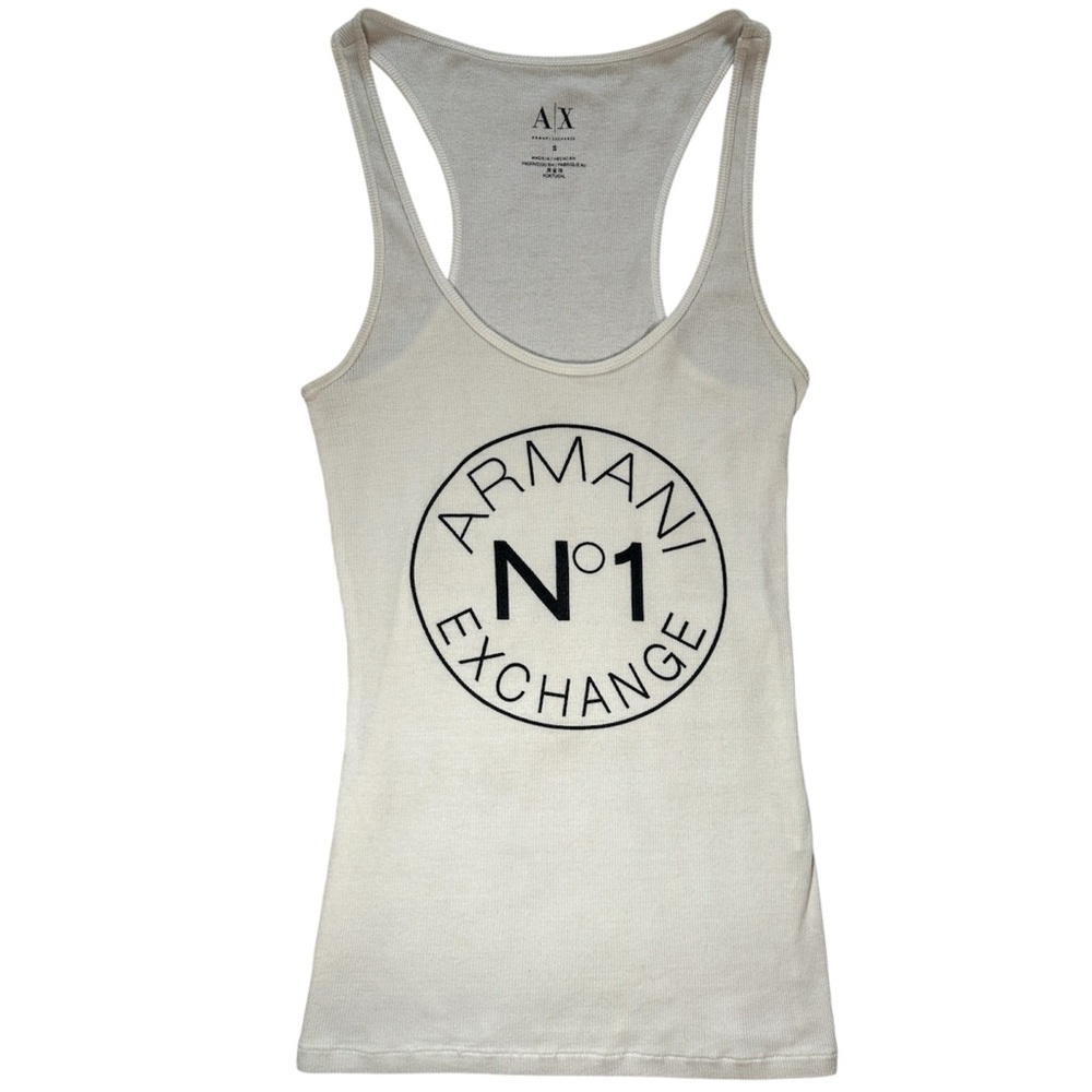 Armani Exchange Men's White Tank Top Sleeveless Logo Muscle Shirt Size Small
